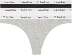 Calvin Klein Women's Carousel Logo Cotton Stretch Thong Panties, 3 Pack 1
