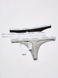 Calvin Klein Women's Carousel Logo Cotton Stretch Thong Panties, 3 Pack 3