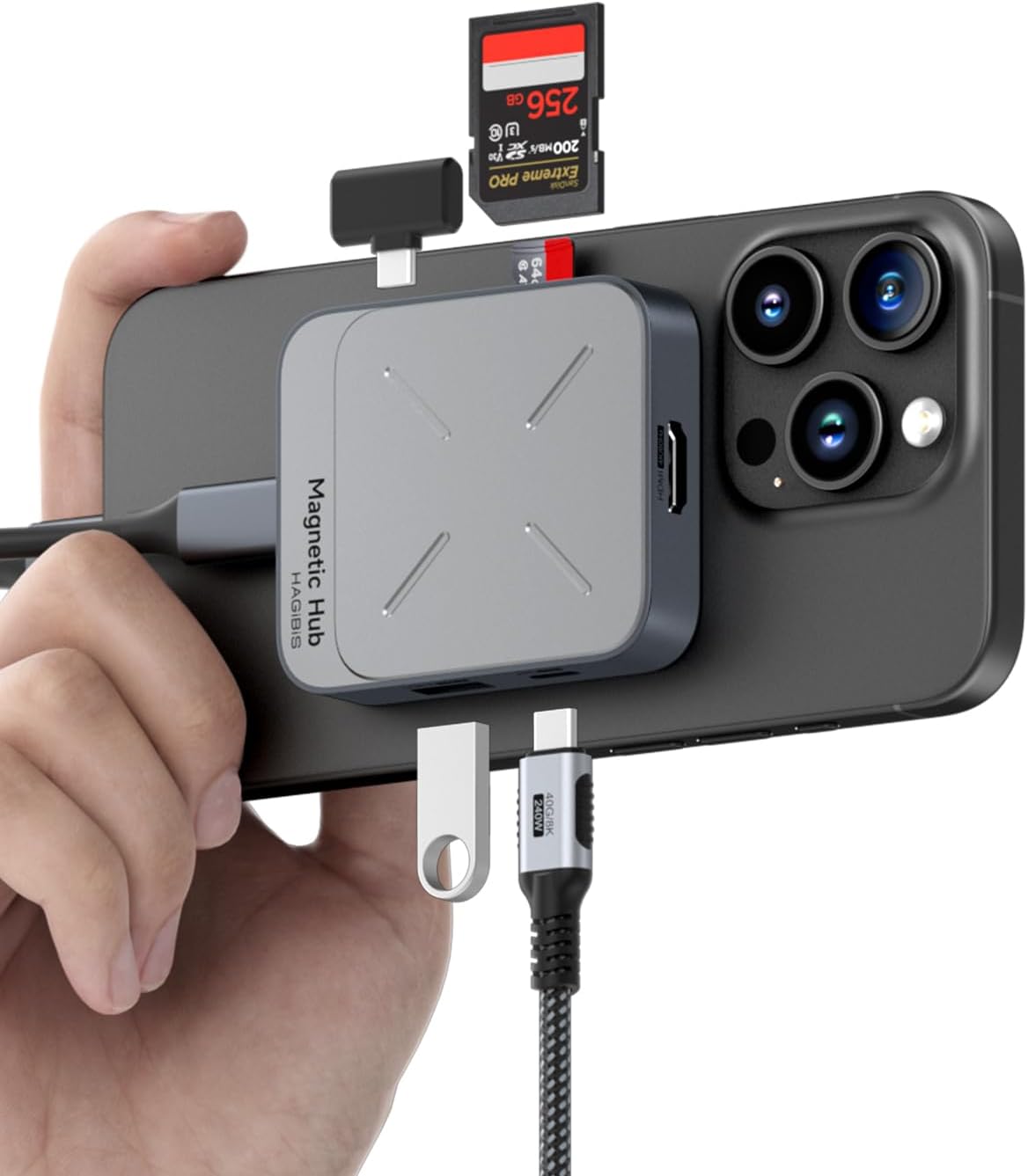 Hagibis Magnetic USB C Hub with Magsafe 1
