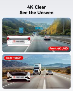 REDTIGER Dash Cam Front Rear 4K-2.5K Full HD Dash Camera for Cars 1