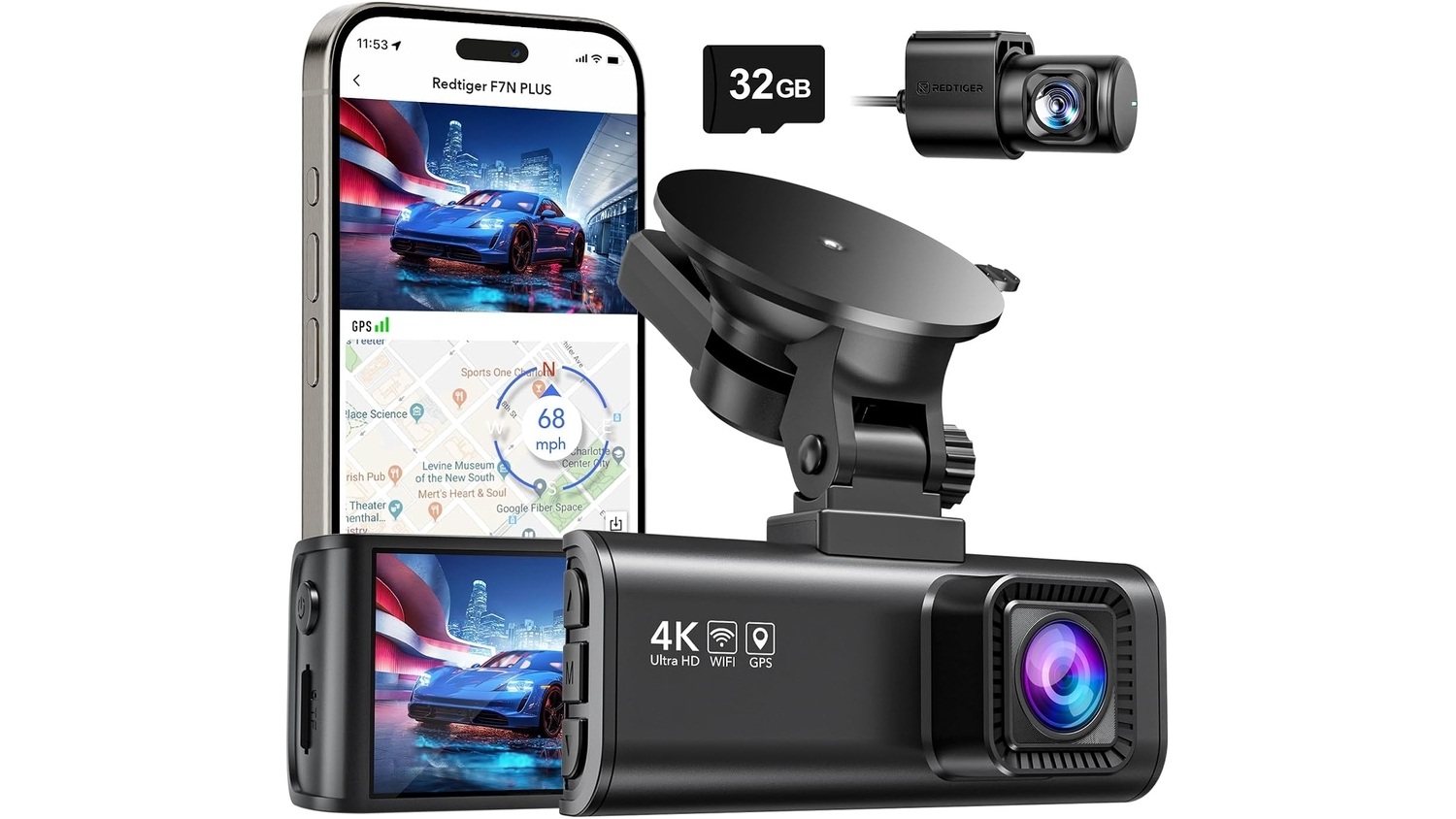 REDTIGER Dash Cam Front Rear 4K-2.5K Full HD Dash Camera for Cars resized