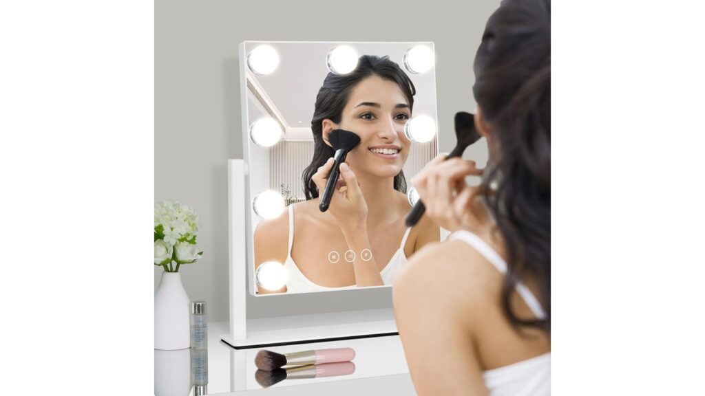 Vanity Mirror with Lights,Lighted Vanity Mirror with 9 Dimmable Bulbs for Dressing Room resized