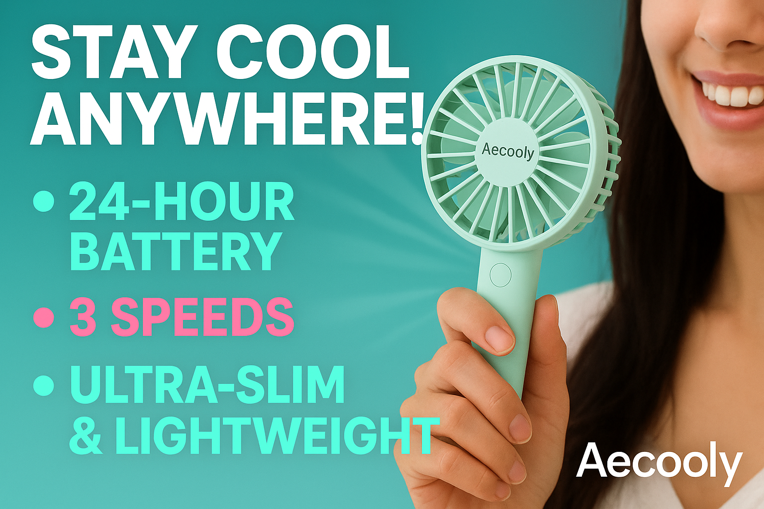 aecooly personal hand fan