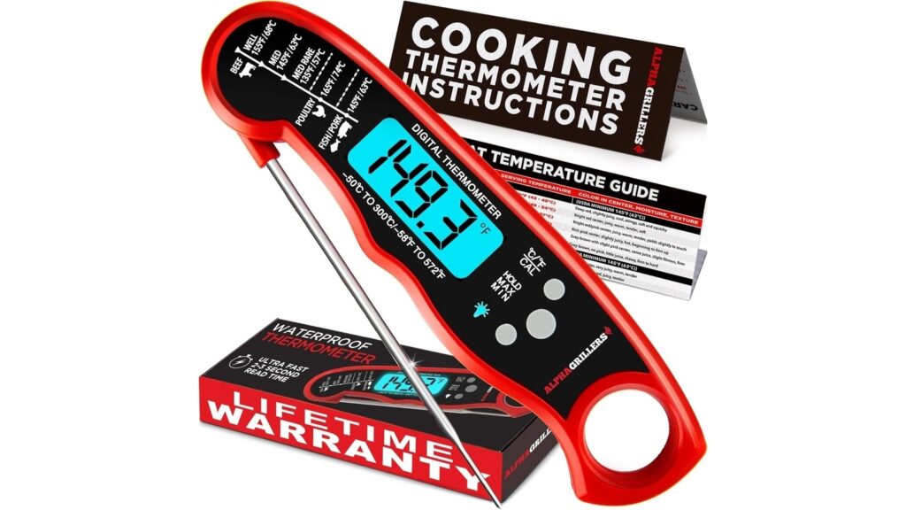 Alpha Grillers Meat Thermometer Digital - Instant Read Food Thermometer for Cooking Grilling Air Fryer 0 resized
