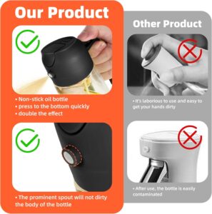TrendPlain 16oz-470ml Glass Olive Oil Sprayer for Cooking 2 in 1 Olive Oil Dispenser Bottle 4